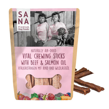 Bâton de mastication vital Bœuf avec huile de saumon sauvage (150g)